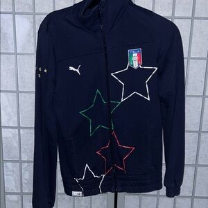 Puma Navy Italy Jacket with Star Accents, Small, VGUC